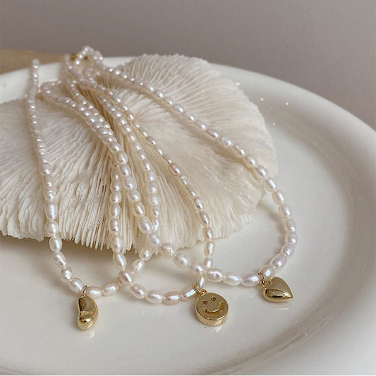 Rice pearl necklace& bracelet