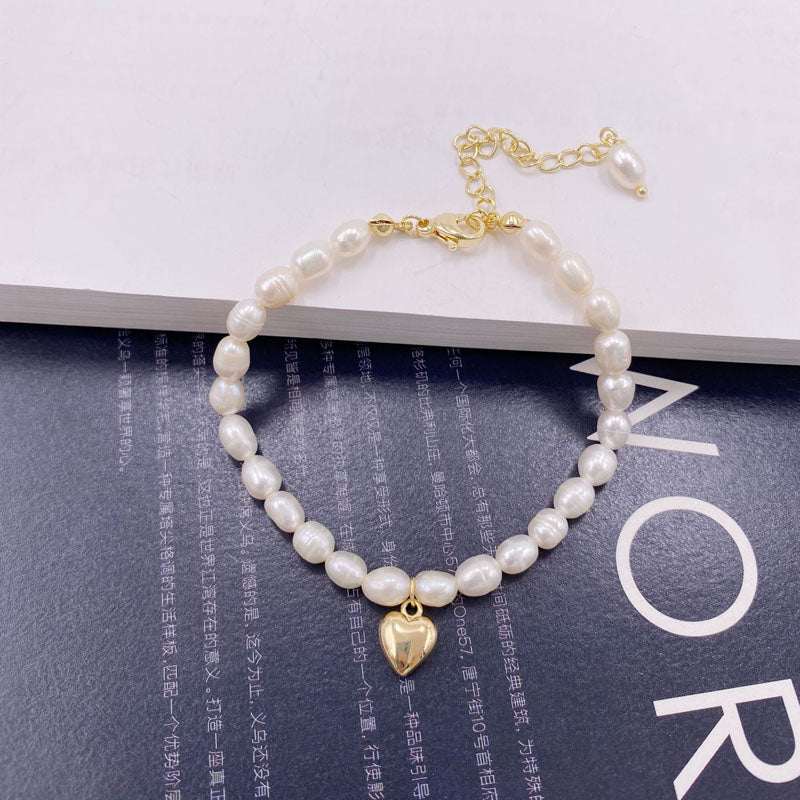 Rice pearl necklace& bracelet