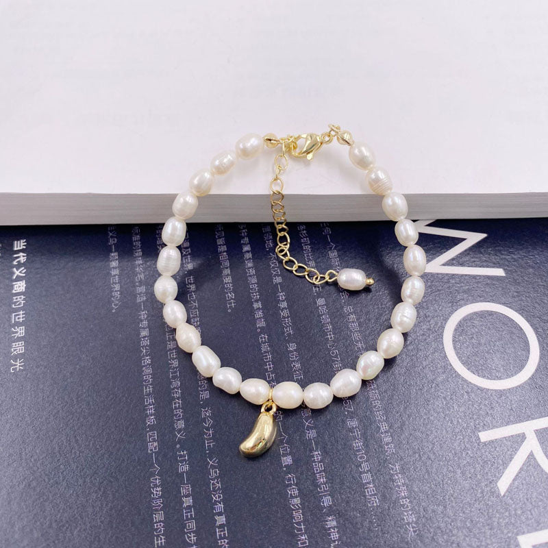 Rice pearl necklace& bracelet