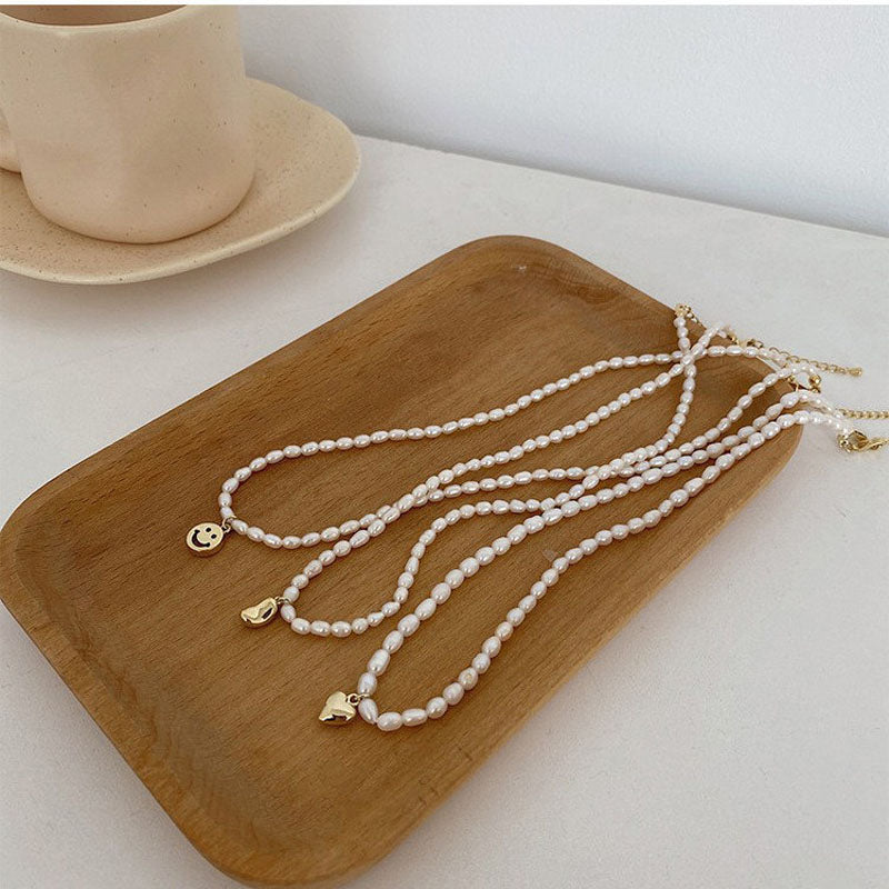 Rice pearl necklace& bracelet