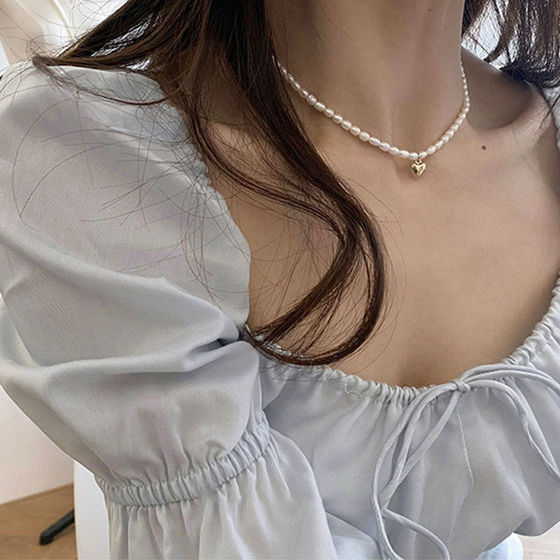 Rice pearl necklace& bracelet