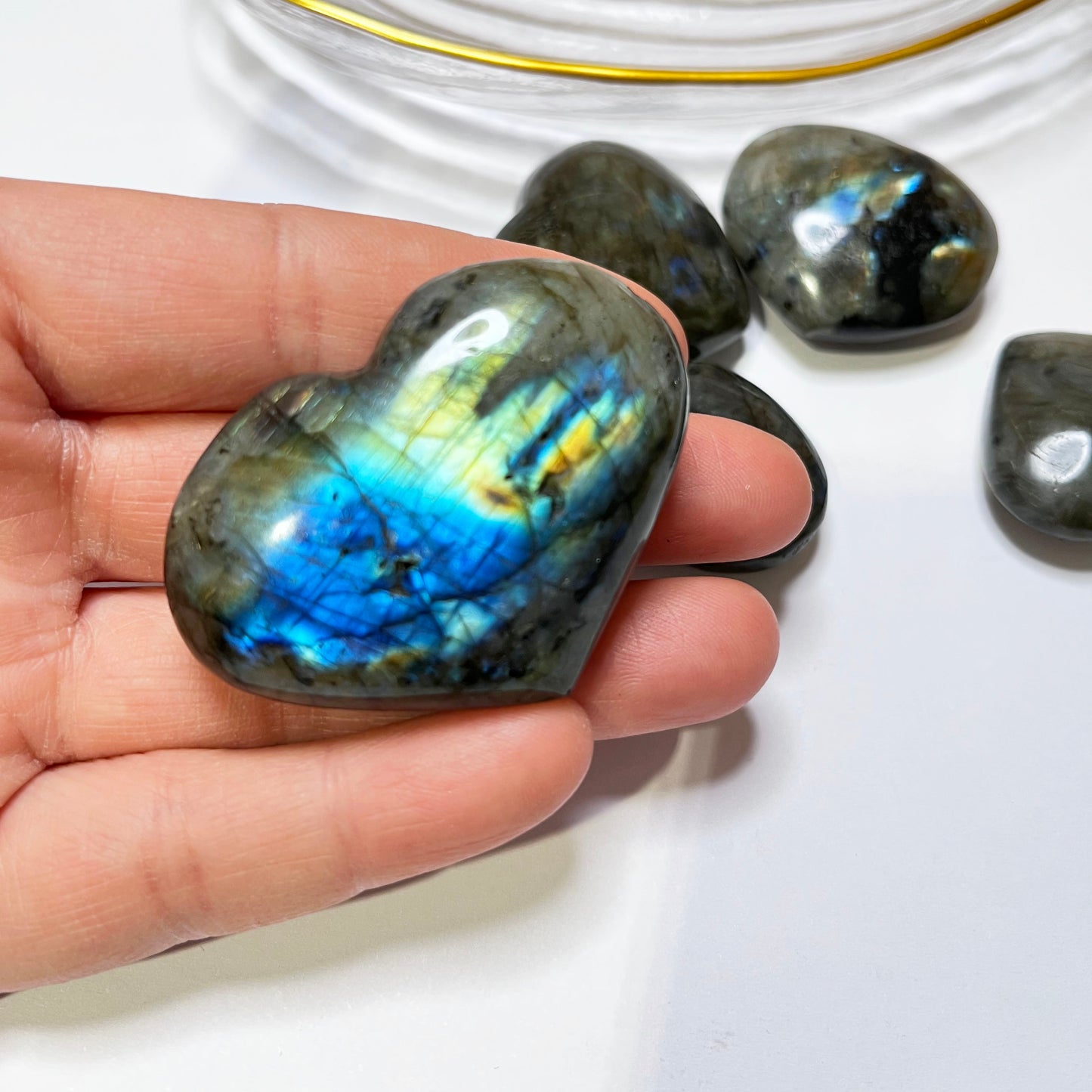 Labradorite heart shape crystal