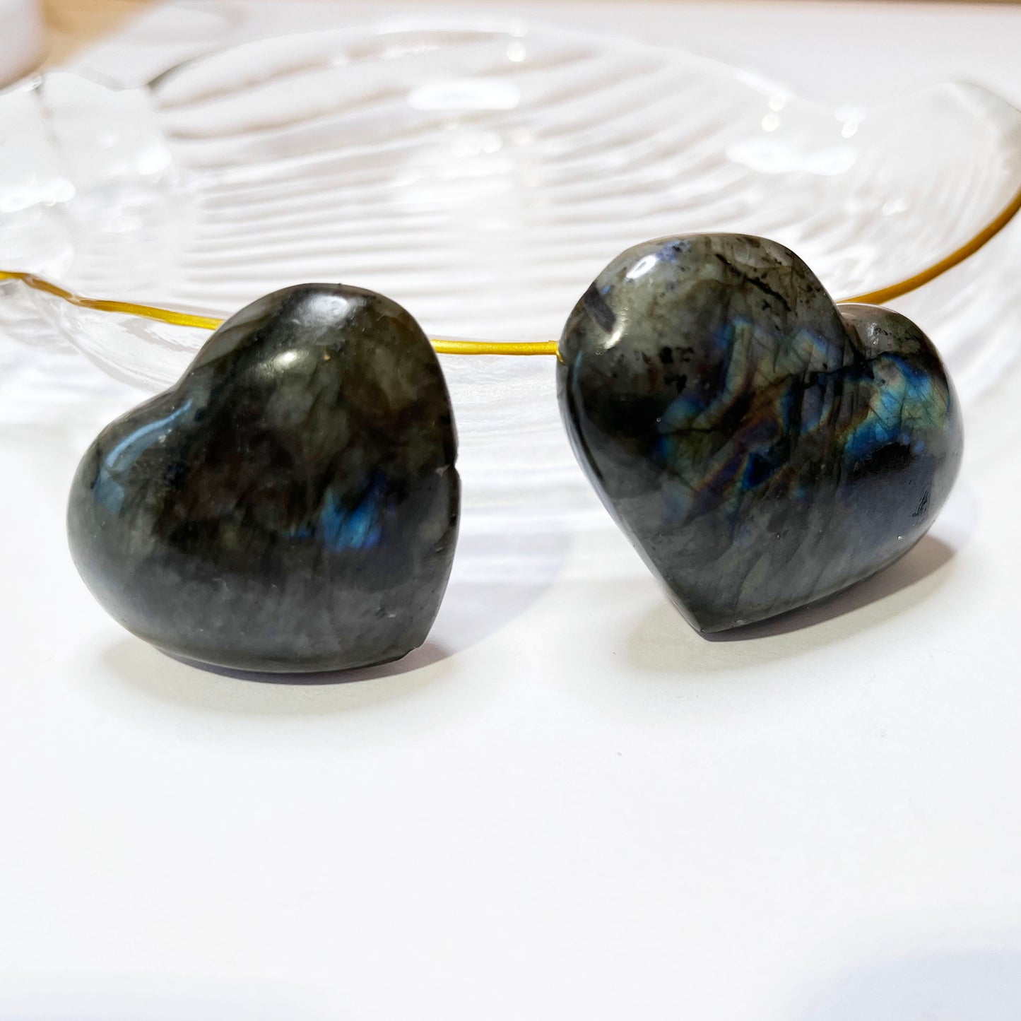 Labradorite heart shape crystal