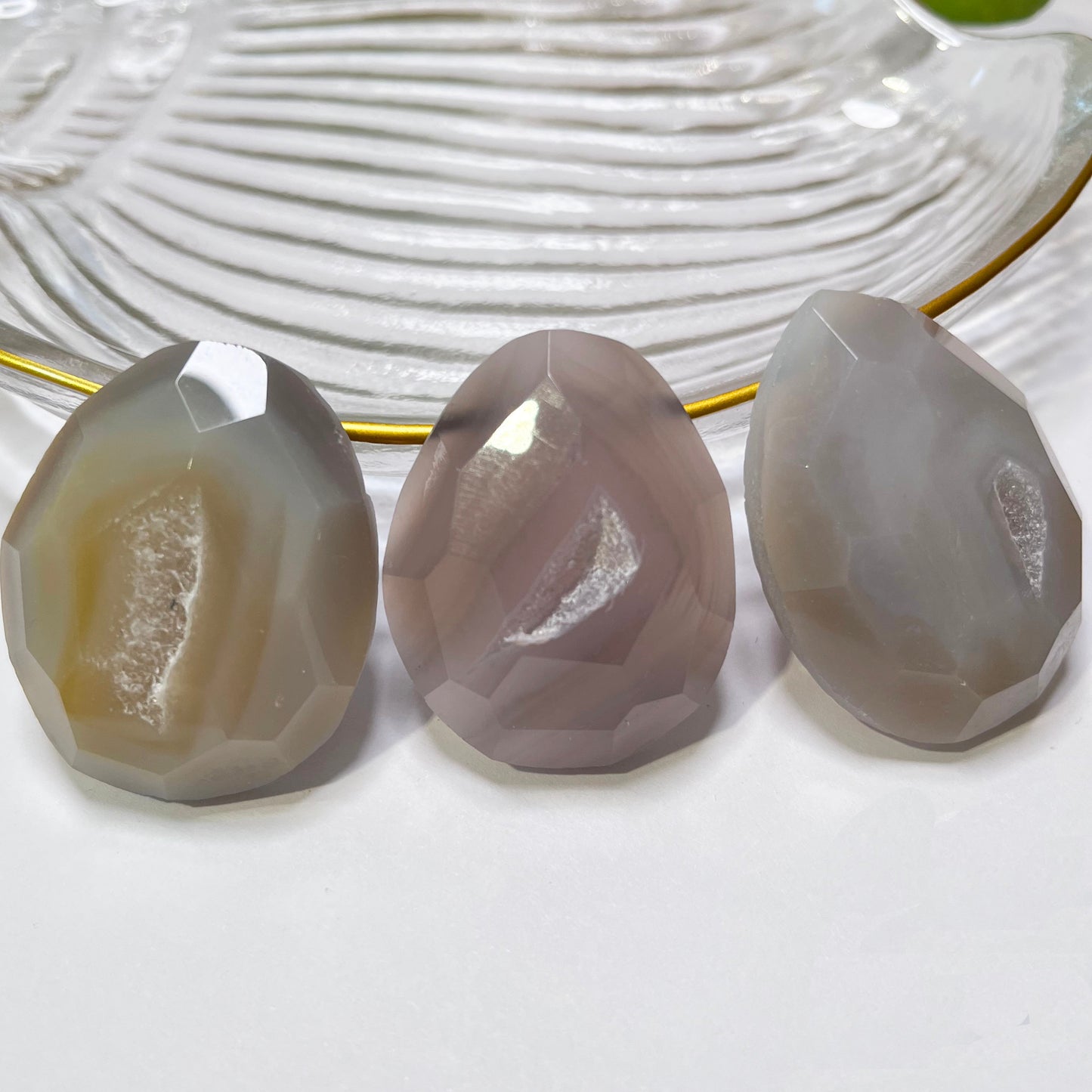 Faceted Grey Agate