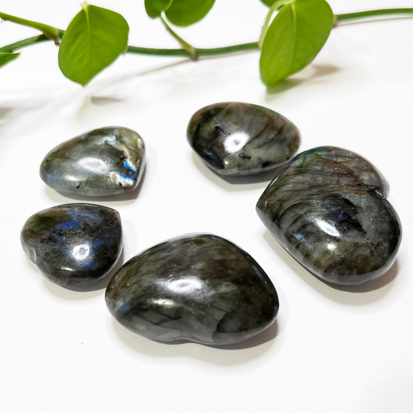 Labradorite heart shape crystal