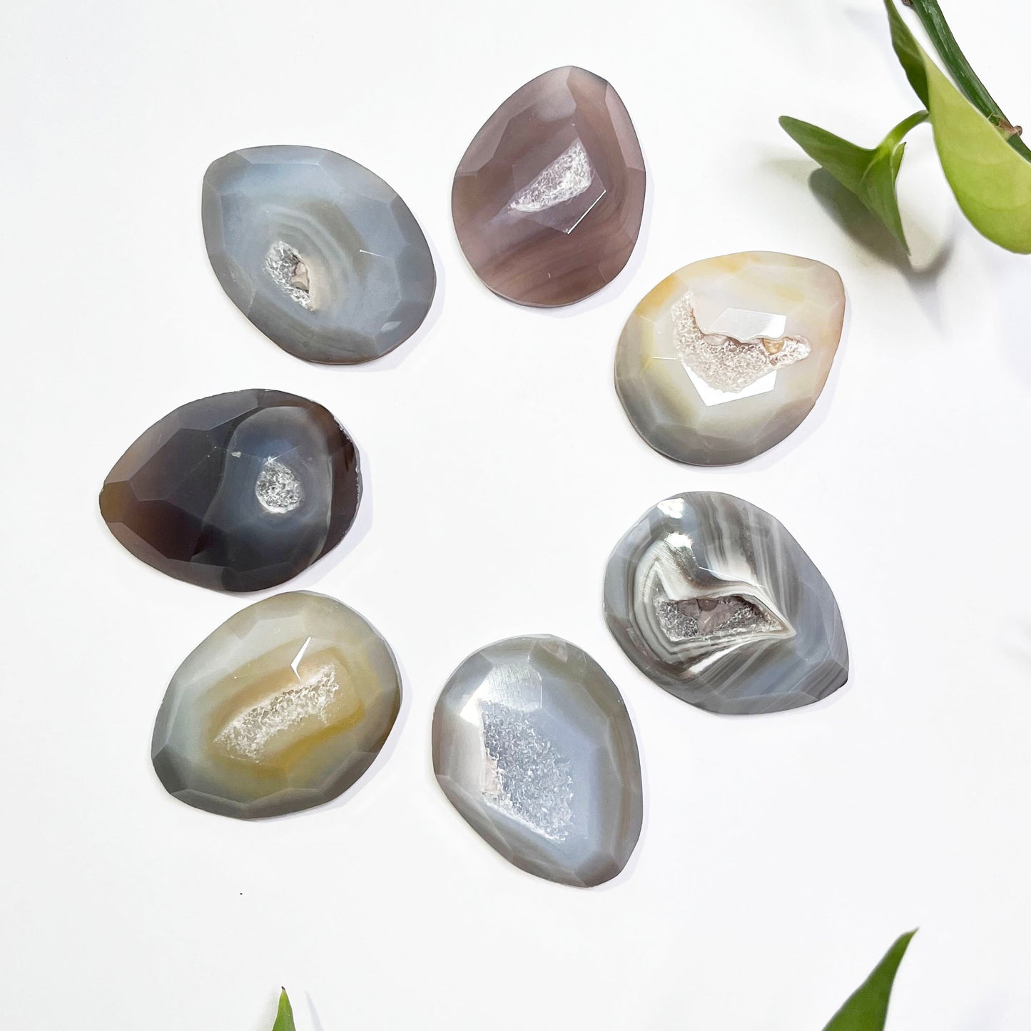 Faceted Grey Agate