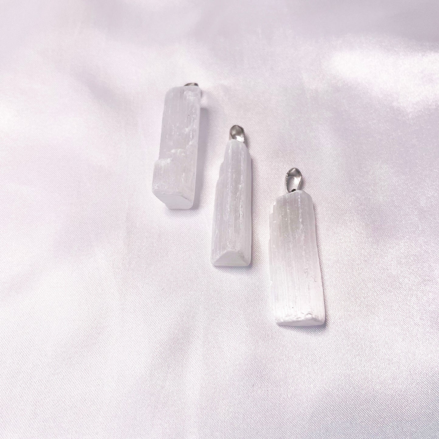 Gypsum selenite pendant