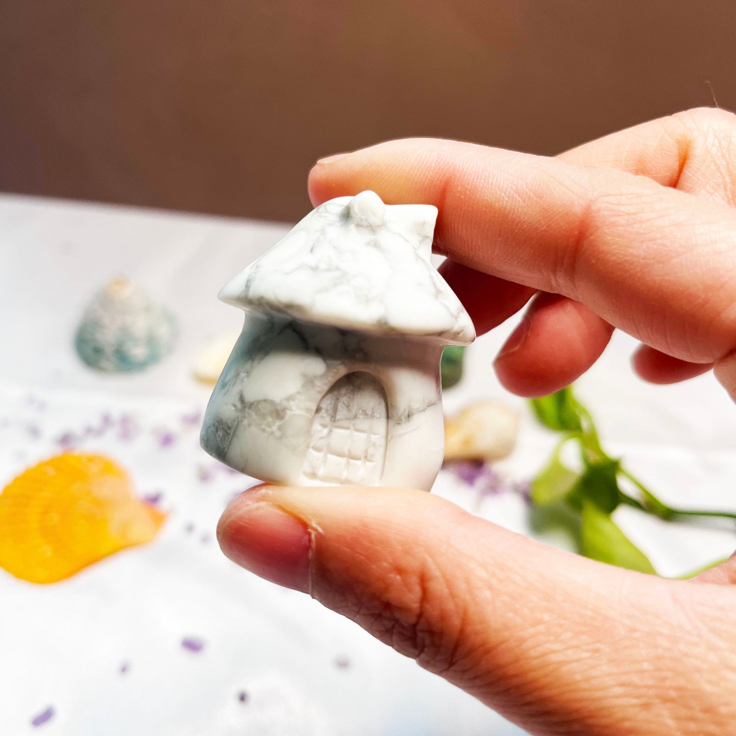 White howlite cottage